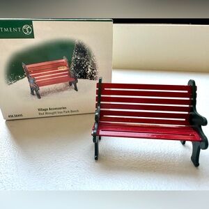 Department 56 “Red Wrought Iron Park Bench”, Vintage 1999, Excellent Condition